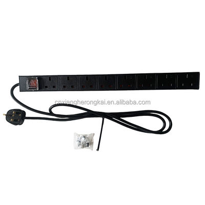 Προσαρμοσμένη υποστήριξη Αγγλικά Standard 19inch Rack Mount Power Strip για το ντουλάπι δικτύου