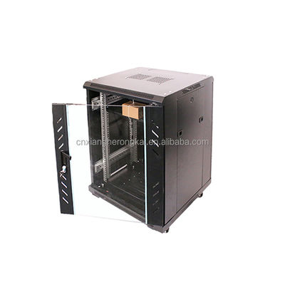 SPCC Χάλυβα 18U Deluxe IT Εγκαταστάθηκε στο τοίχωμα για τυπικό ράφι διακομιστών