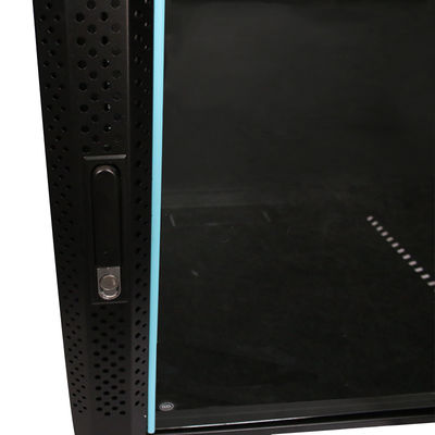 Προσαρμοσμένο 19 ιντσών Μαύρο Δίκτυο Rack Cabinet με γυάλινη πόρτα μεταλλικό περίβλημα OEM Server