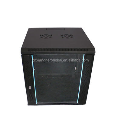 Προσαρμοσμένο 19 ιντσών Μαύρο Δίκτυο Rack Cabinet με γυάλινη πόρτα μεταλλικό περίβλημα OEM Server